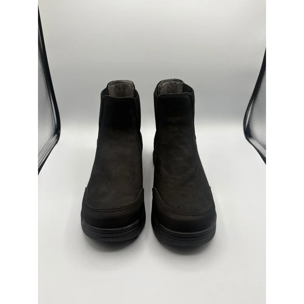 Bogs Womens Shale Leather CT Waterproof Work Boots Black Size 7